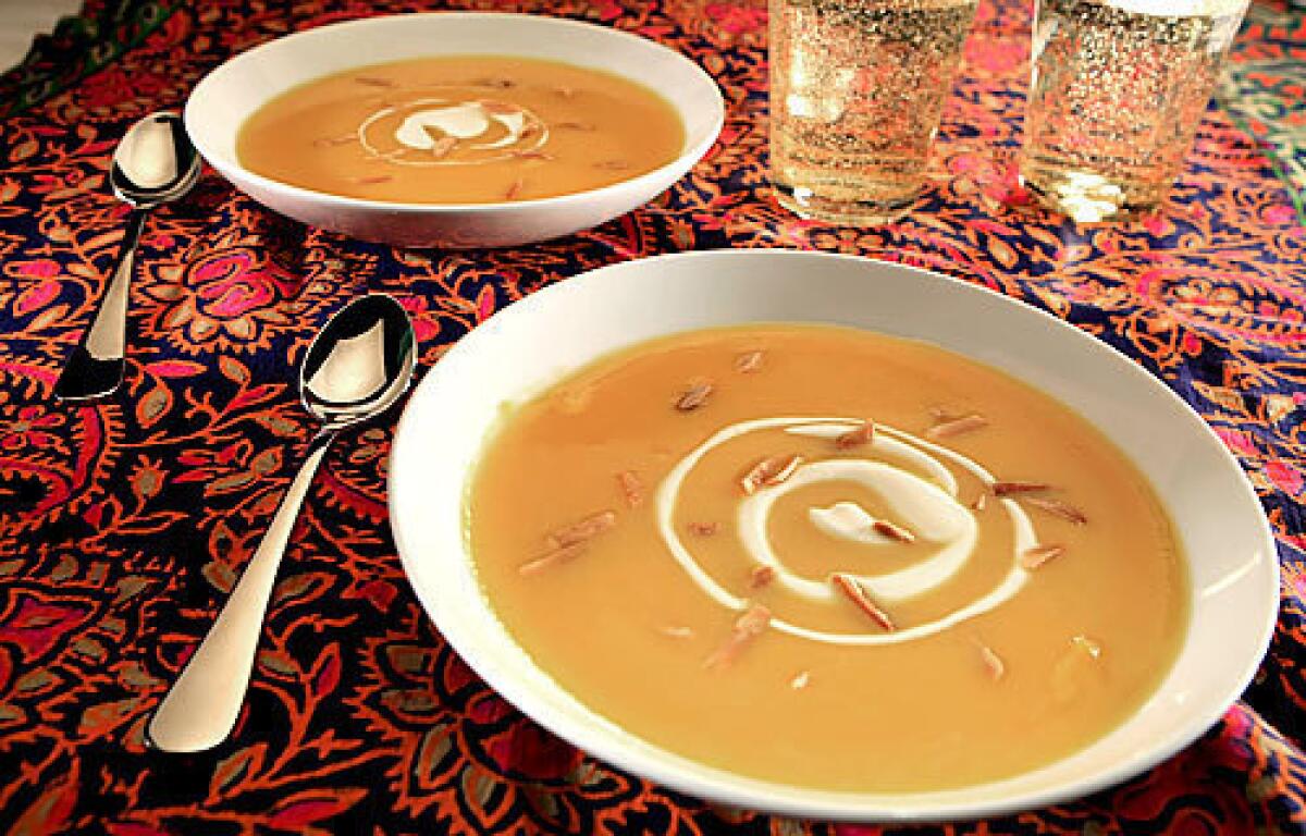 A DROP OF ACIDITY: This creamy butternut squash soup can benefit from a little bit of apple cider vinegar. The vinegar by itself has an identifiably apple flavor, but when added to the soup it disappeared, leaving a pronounced squash flavor.