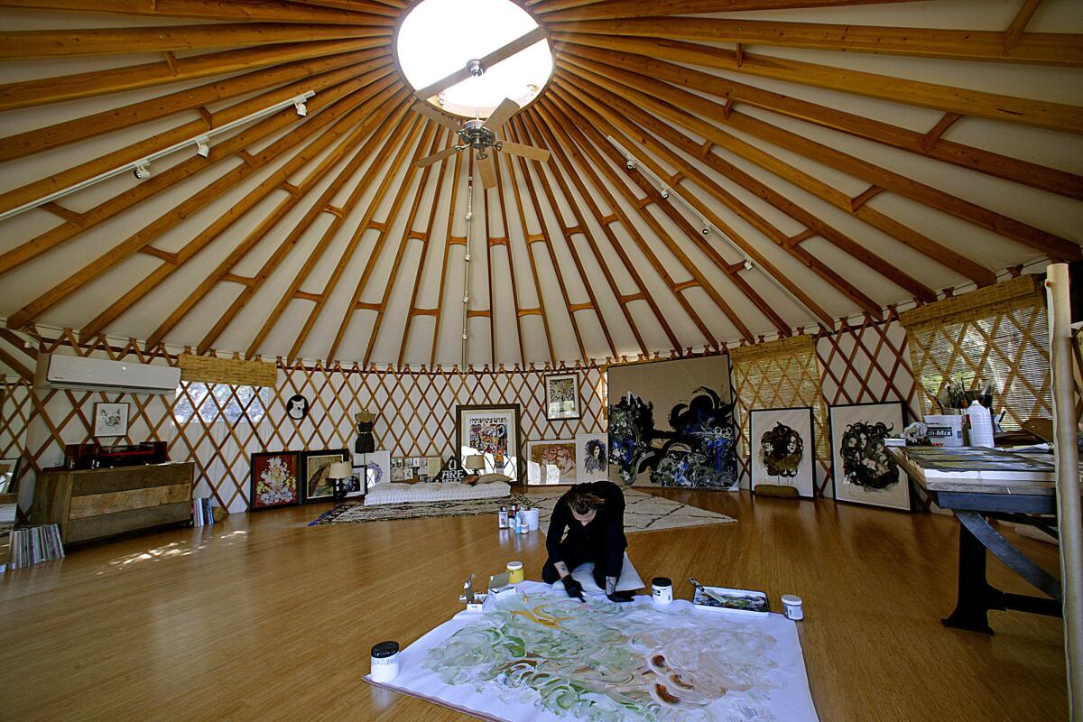 Incubus frontman Brandon Boyd in his yurt