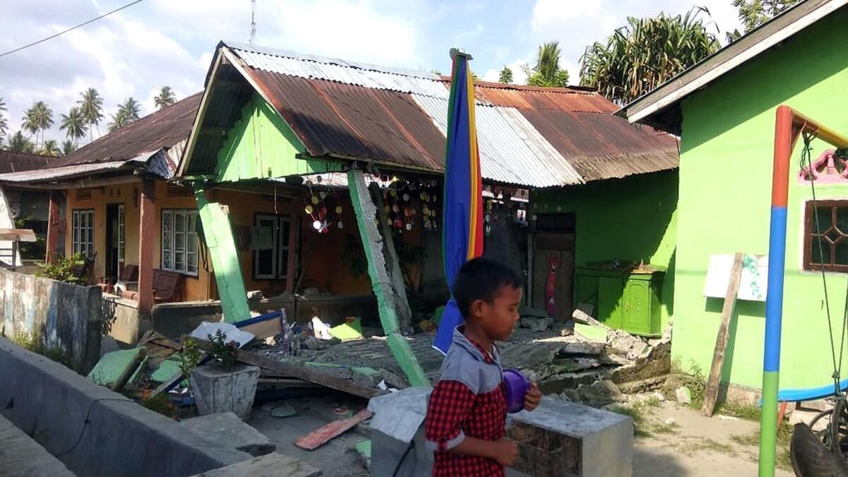 Damaged homes in Donggala, on the Indonesian island of Sulawesi.
