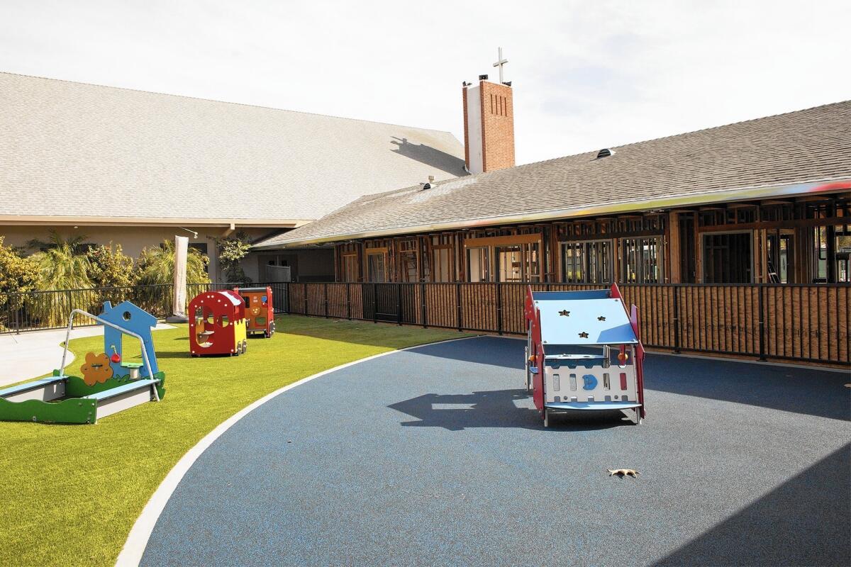 A new tot lot is part of Christ Lutheran Church and School's $5.4-million renovation project, expected to be completed in April.