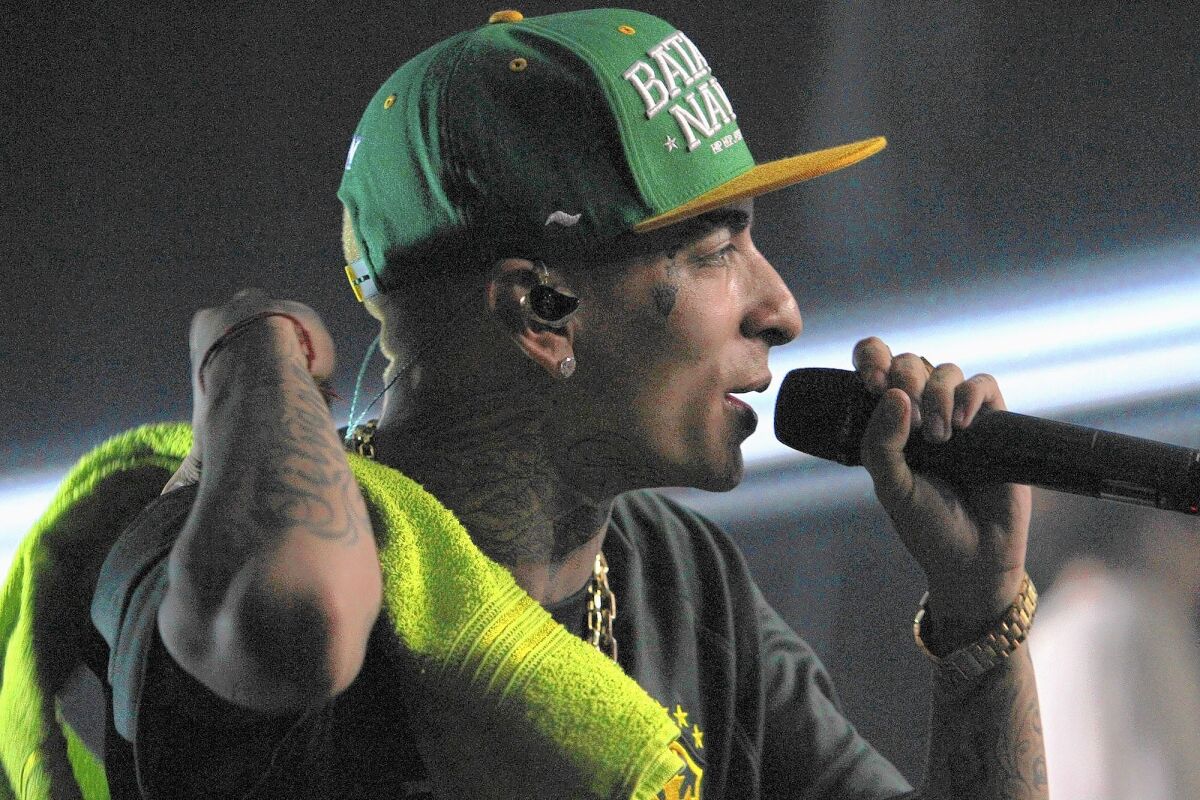 Rapper MC Guime performs in Sao Paulo, Brazil. His message of conspicuous consumption is relatively new to the country, but it's one that has drawn fans by the millions. His video “Plaque de 100,” or “Stacks of Hundreds,” has been seen 45 million times on YouTube.