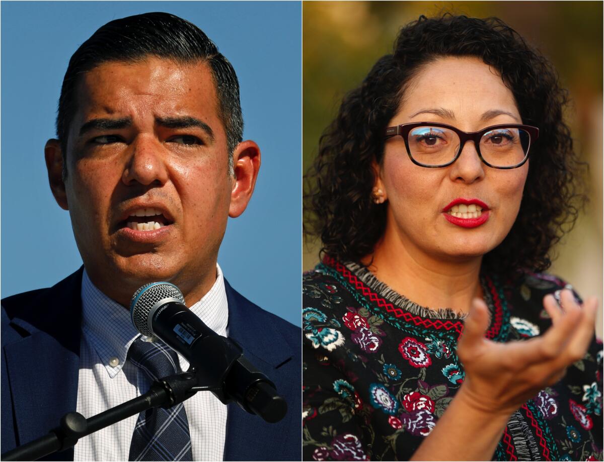 Pictures of Robert Garcia, the mayor of Long Beach, and Cristina Garcia, an assemblywoman from Bell Gardens.