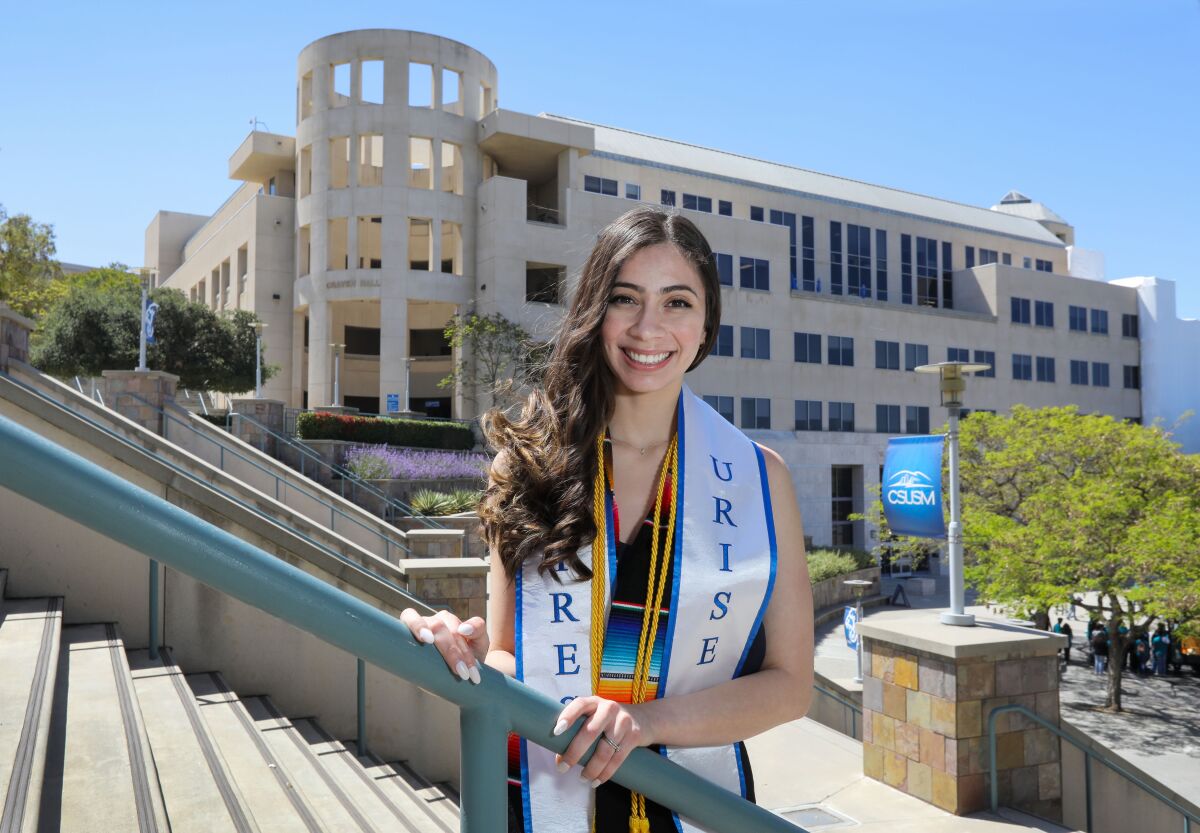Portrait of Krystal Alvarez-Hernandez, the overall outstanding graduating senior at Cal State San Marcos.