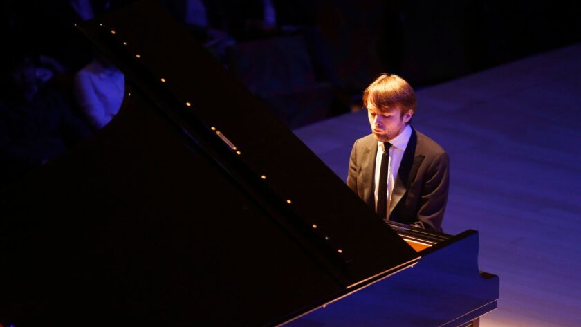 Daniil Trifonov, photographed in 2016 in Disney Hall. He returned over the weekend to perform with his mentor, Sergei Babayan.
