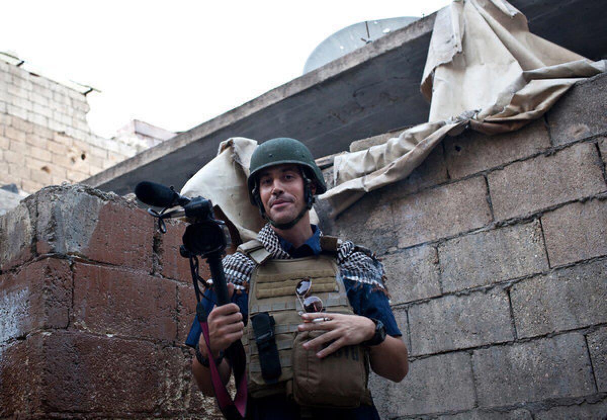A picture taken last year Aleppo, Syria, shows American freelance reporter James Foley, who was reported missing.
