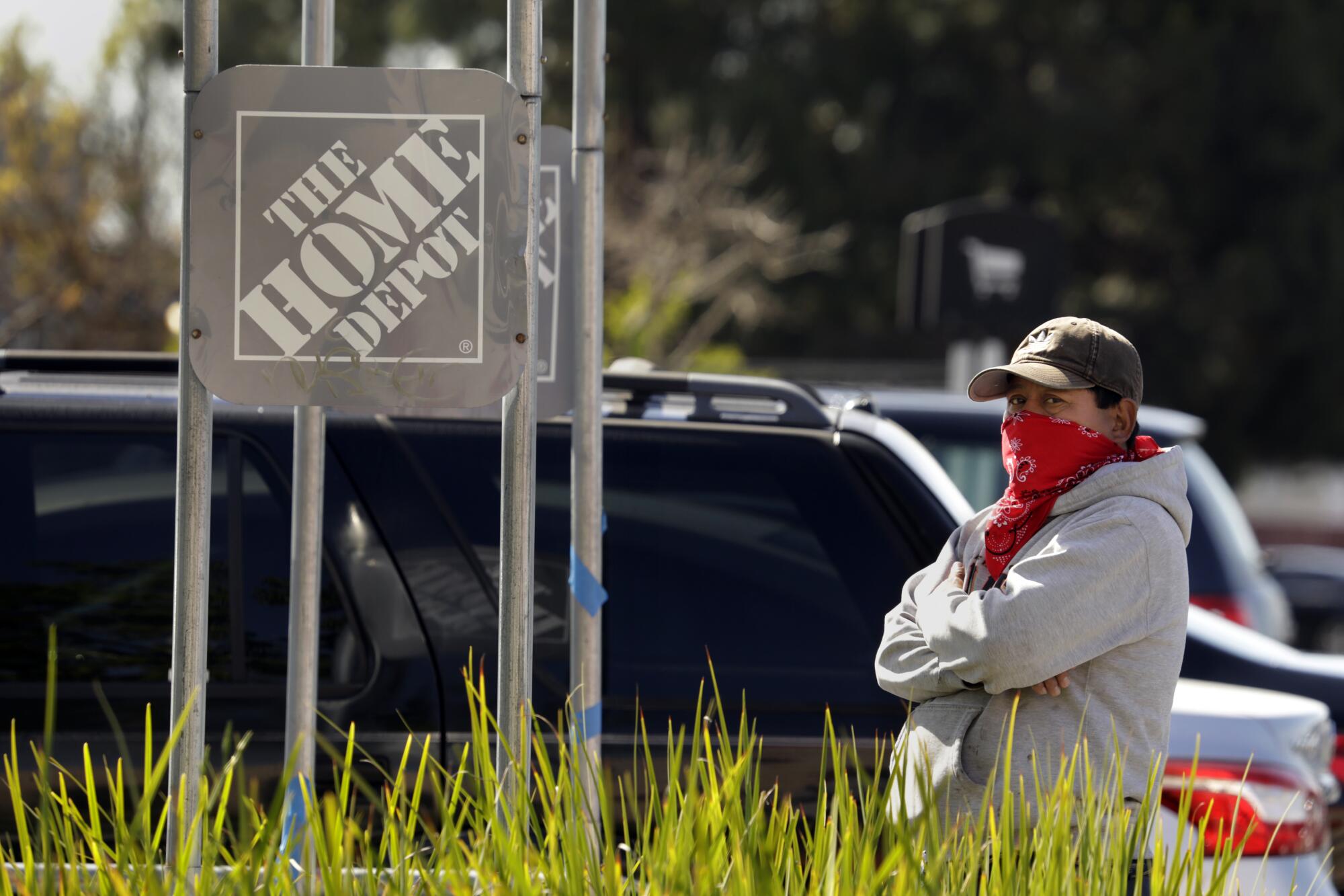 At Home Depot in El Cerrito, Miguel Garcia, originally from Guatemala, said that before the pandemic he would get work three or four days a week earning $15 per hour. But now, "there's nothing." He is supporting a family of four and worried how he will be able to pay his rent, which is over $2,000 per month.