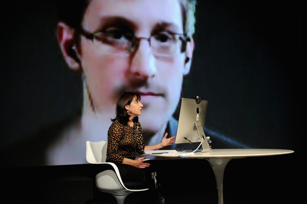 At the October 2014 New Yorker Festival in New York, former NSA contractor Edward Snowden is interviewed via the Internet by Jane Mayer.