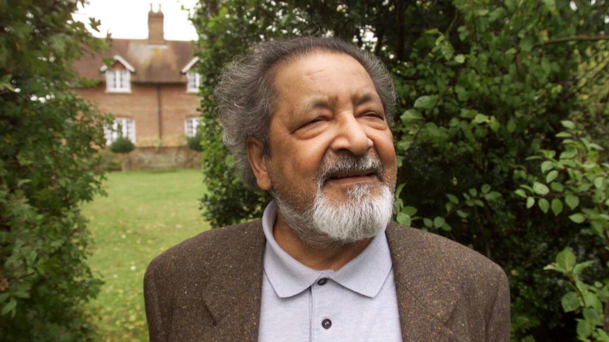 V.S. Naipaul in 2001 after learning he had won the Nobel Prize. Diana Athill writes of him, "You don’t have to be a good person to be a good writer."