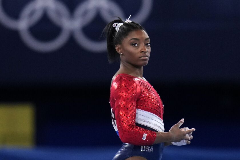 File-This July 27, 2021, file photo shows Simone Biles.
