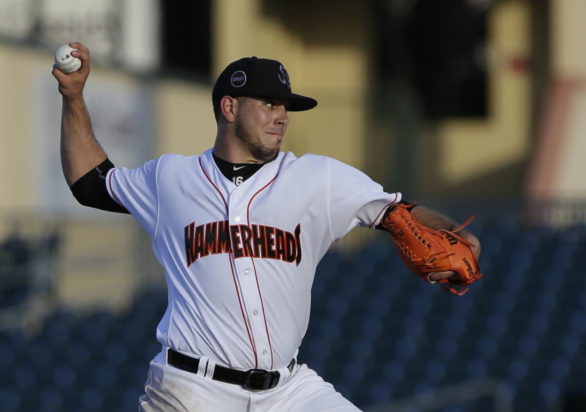 Marlins pitcher Jose Fernandez pitches in a minor league rehabilitation start in June.