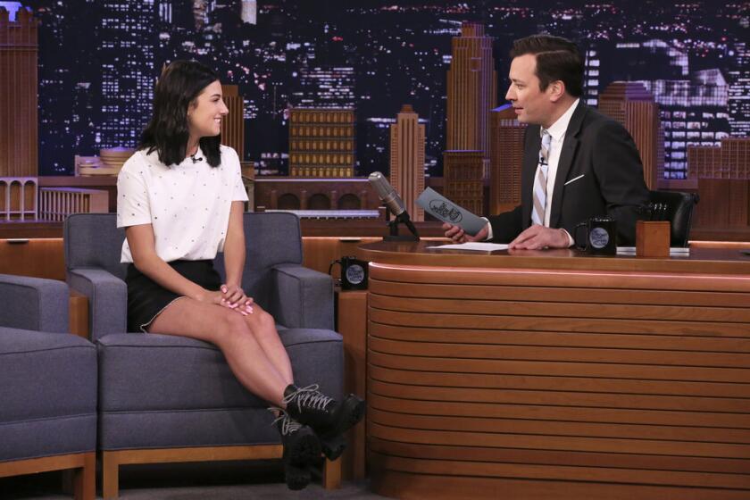 THE TONIGHT SHOW STARRING JIMMY FALLON -- Episode 1222 -- Pictured: (l-r) Dancer Charli D'Amelio during an interview with host Jimmy Fallon on March 10, 2020 -- (Photo by: Andrew Lipovsky/NBC)