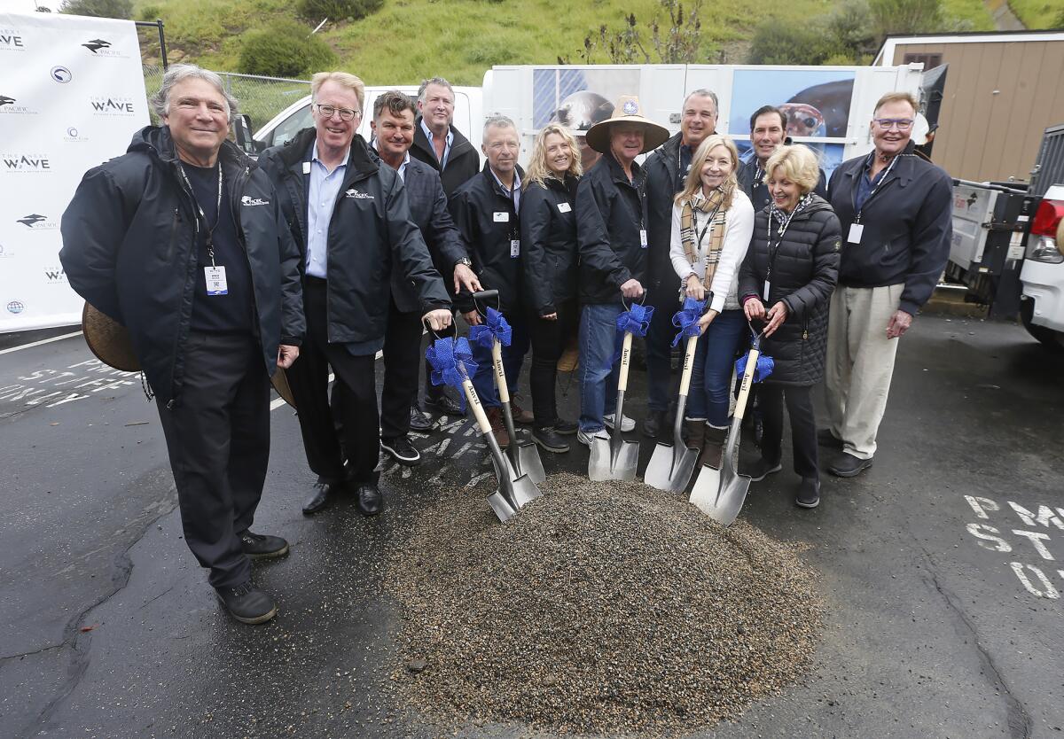 Board members during a groundbreaking ceremony at the Pacific Marine Mammal Center.