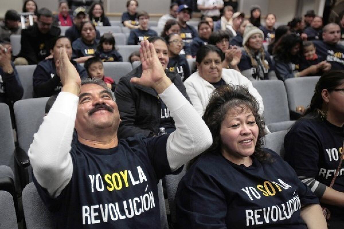 Eliazar Jacobo, 58, was among more than 100 parents and concerned citizens who showed up at Los Angeles Unified headquarters in January to deliver signatures in hopes of invoking the parent-trigger law for low-performing 24th Street Elementary.