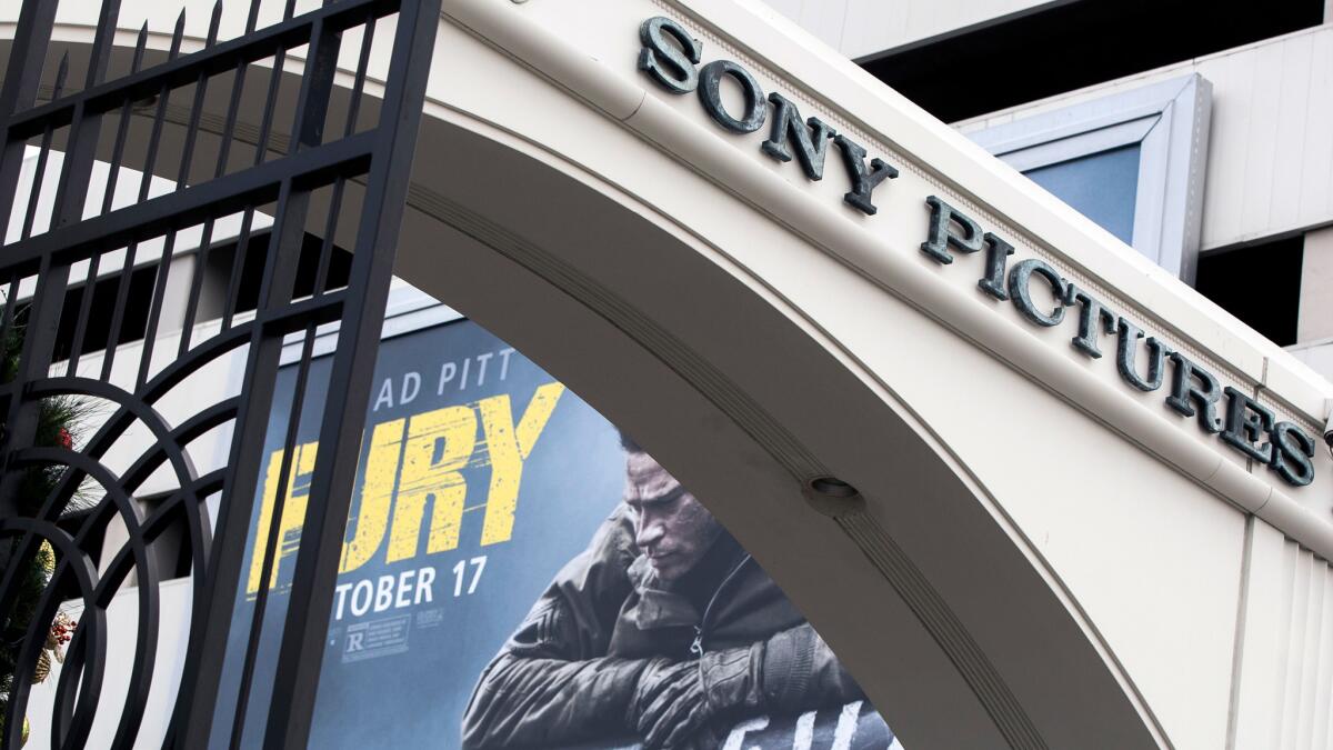 A Sony Pictures Entertainment Studio entrance in Culver City.