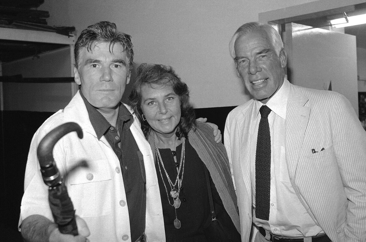 Mitchell Ryan, left, with Lee Marvin and his wife Pamela