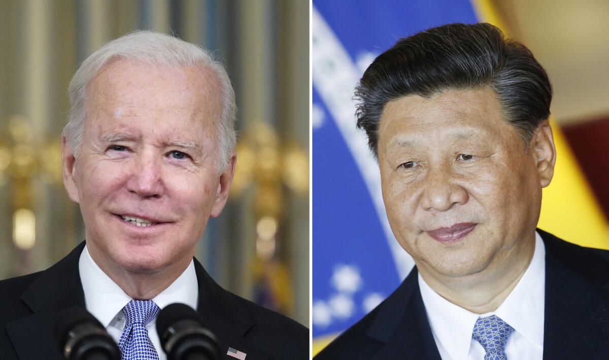 Joe Biden, left, and Xi Jinping