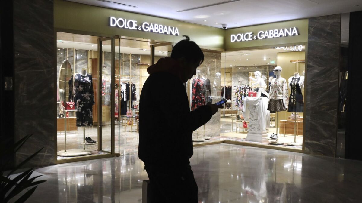 Dolce & Gabbana fiasco shows importance, risks of China market - Los  Angeles Times