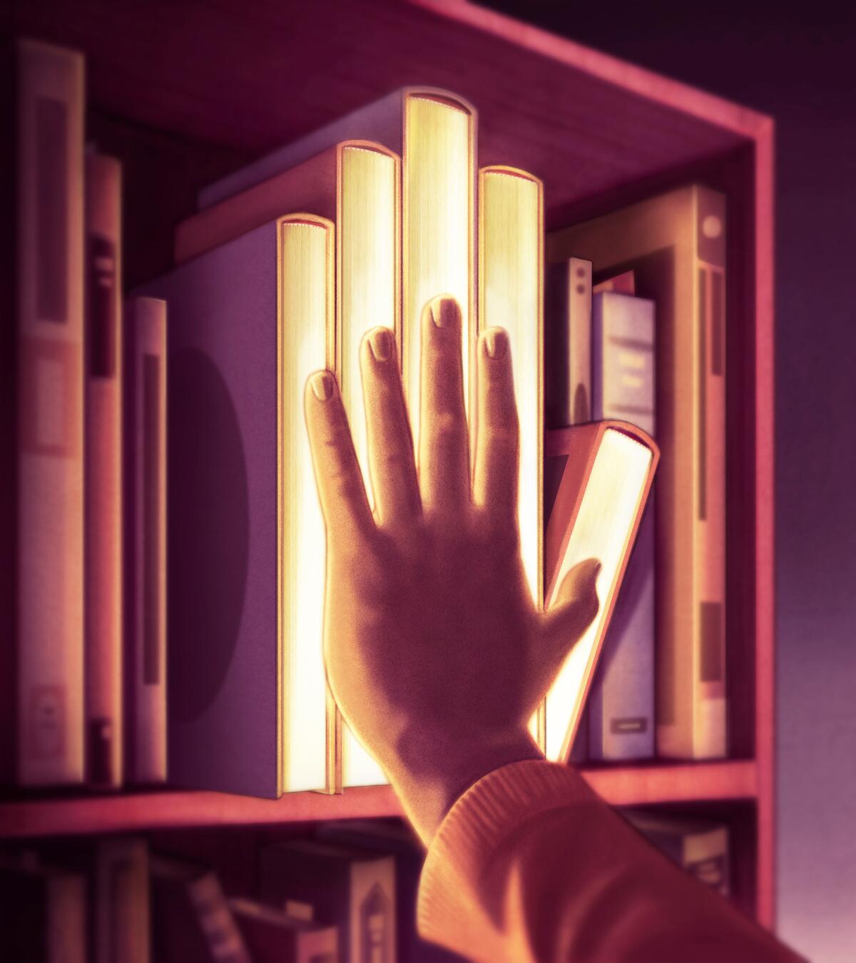 Reach out and touch a book.