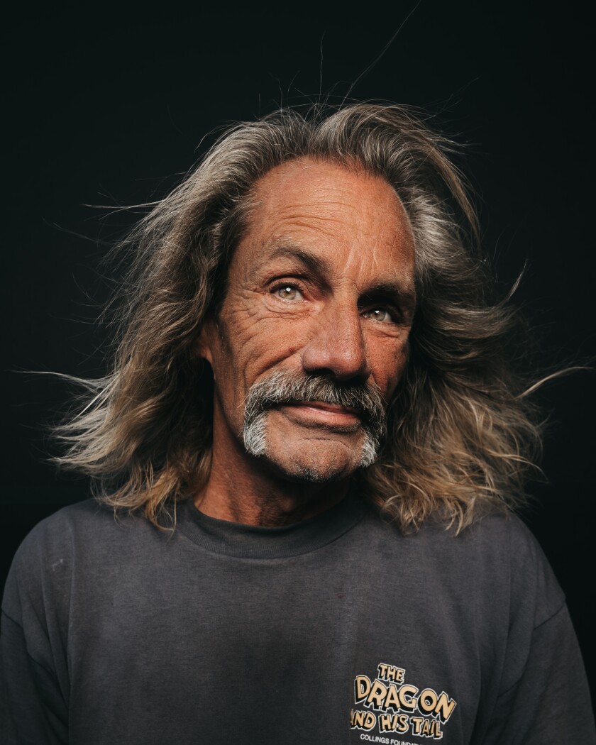 A photo of a homeless man named James is part of an exhibit at the La Jolla/Rifford Library that runs through Saturday, October 15th.