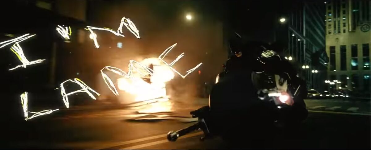 A screen shot of the "Jokerized" trailer hidden in the "Dark Knight" video.