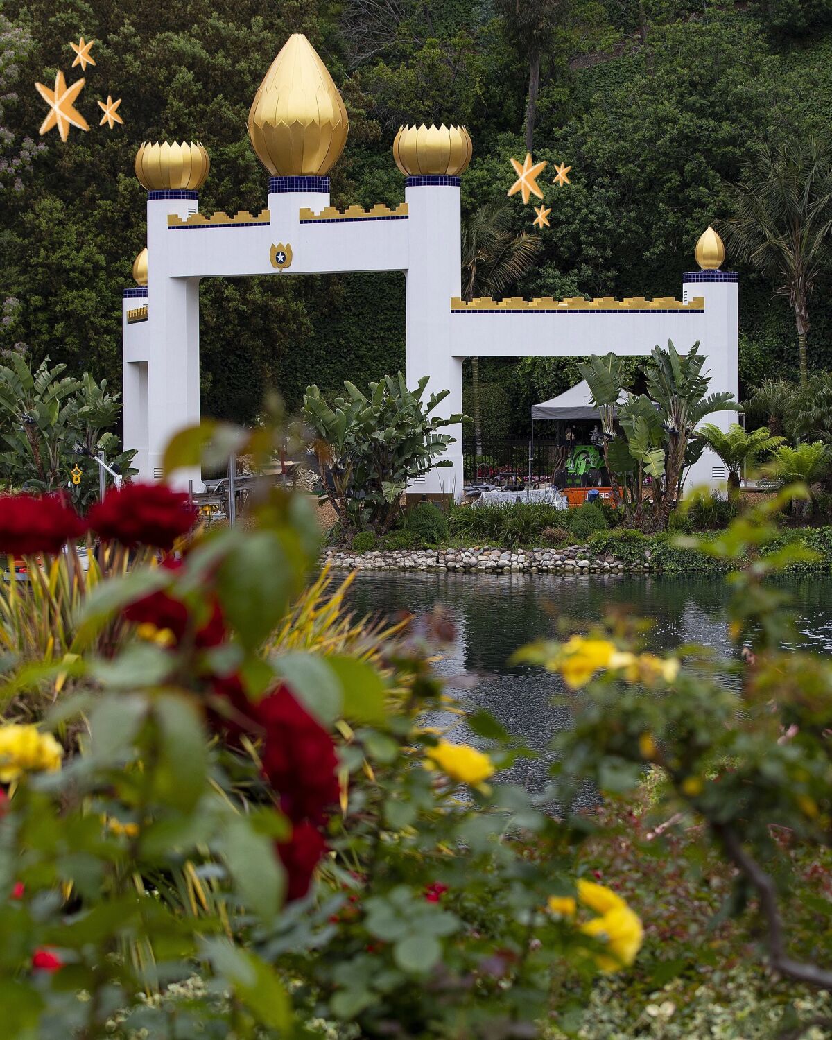 The Golden Lotus Archway stands at the Self-Realization Fellowship Lake Shrine in Pacific Palisades.