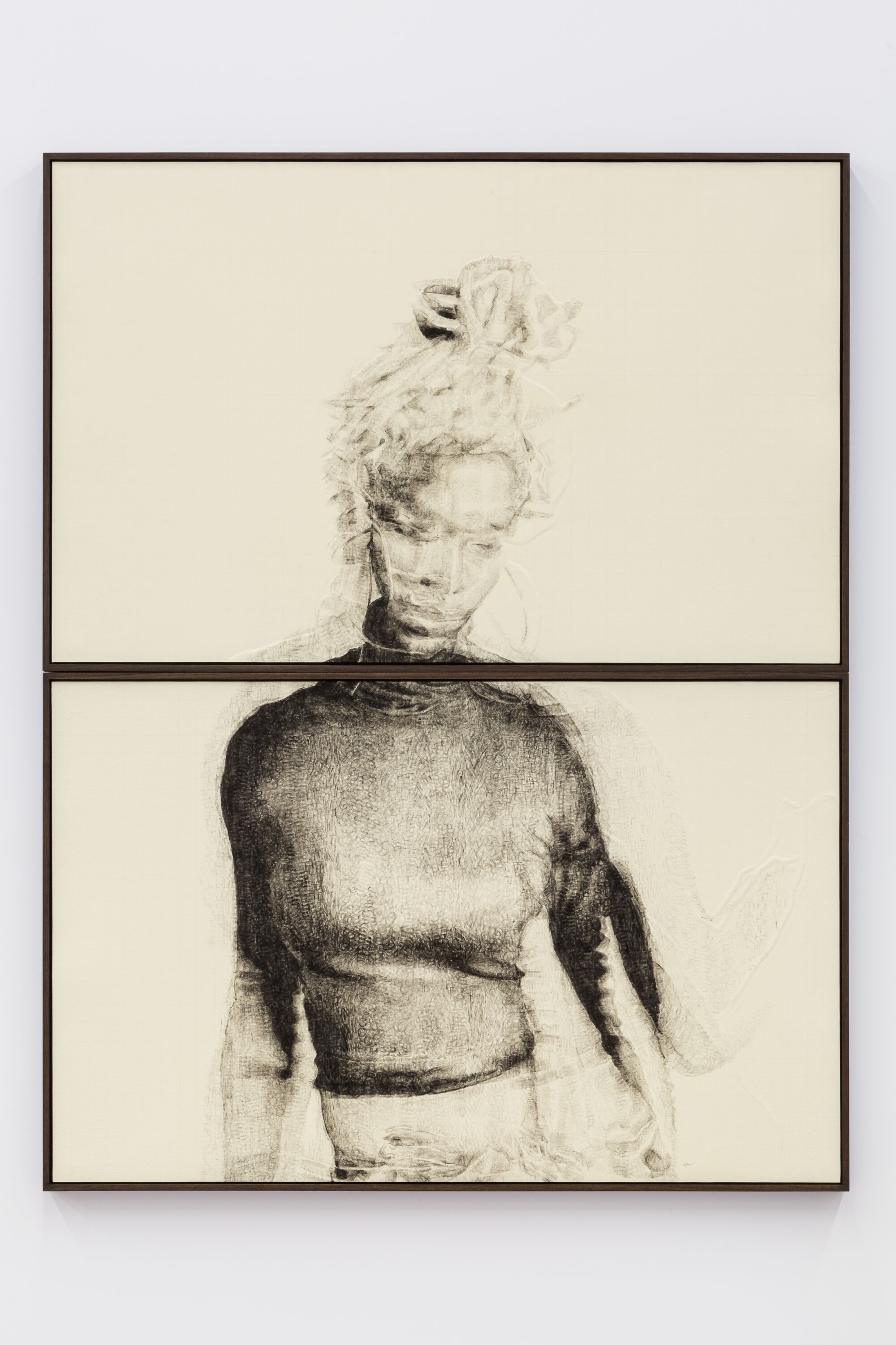 Kenturah Davis The Poetics of a Pivot, 2018 Oil paint applied with rubber stamp letters and graphite grid