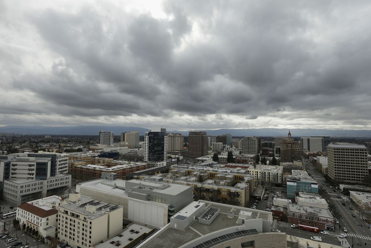 The San Jose skyline as seen from City Hall