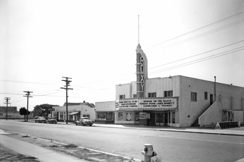 Pacific Beach's Roxy Theater is pictured in 1947.