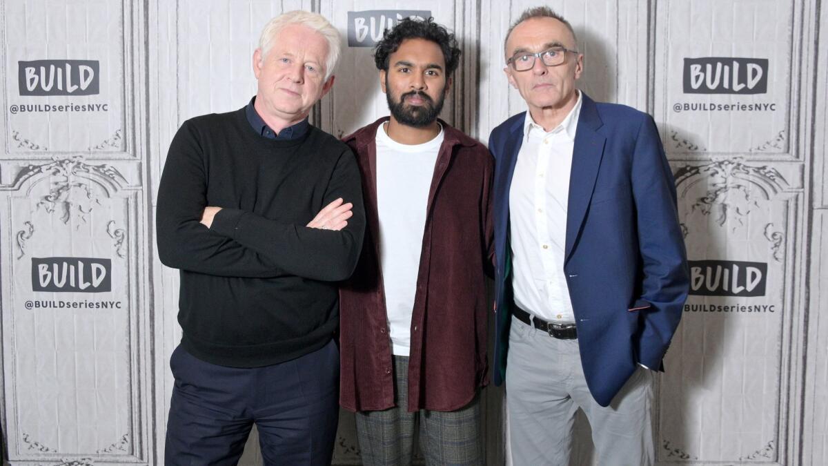 'Yesterday' screenwriter Richard Curtis, left, actor Himesh Patel and director Danny Boyle discuss the movie in New York City.