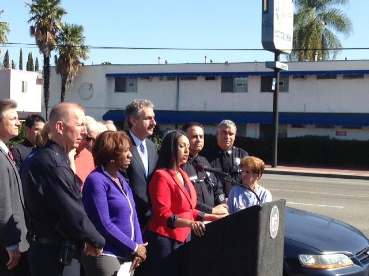Los Angeles Councilwoman Nury Martinez announces a prostitution crackdown in the San Fernando Valley.