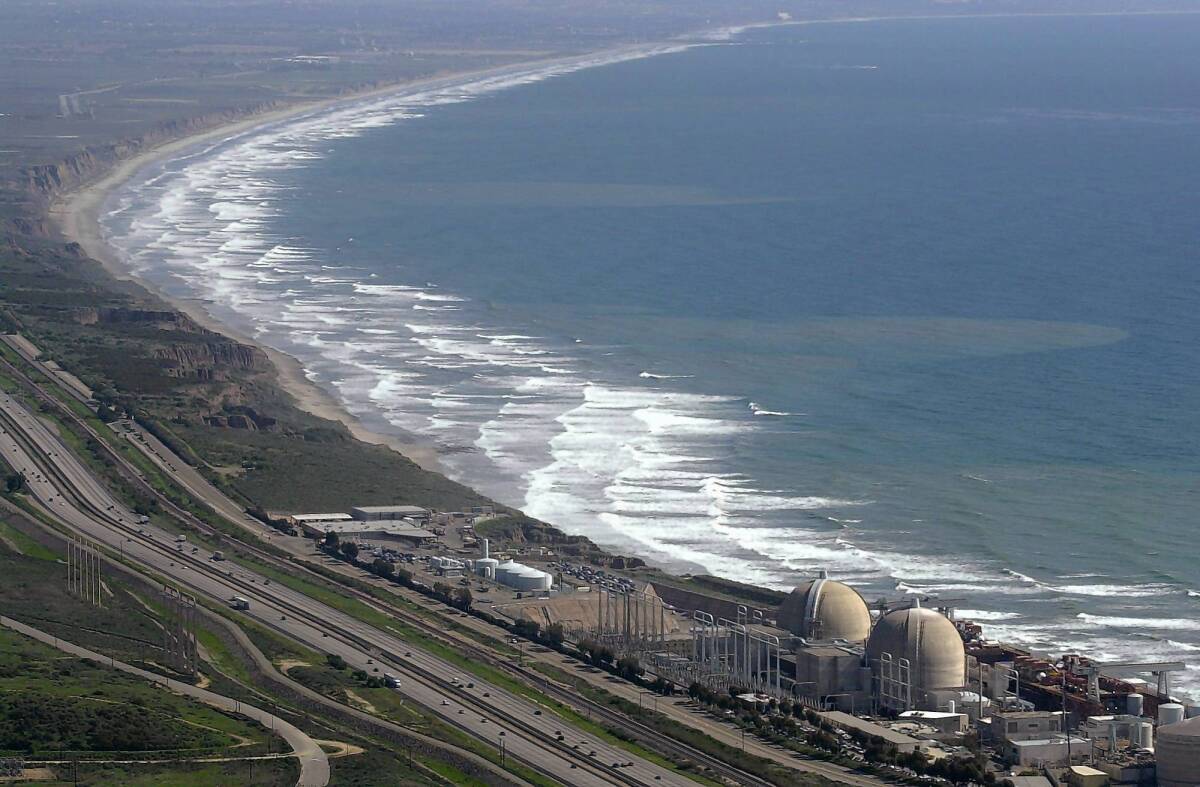 Aerial view of the San Onofre Nuclear Generating Station in the northwestern corner of San Diego County. Problems with replacement steam generators led to the plant's permanent shutdown.