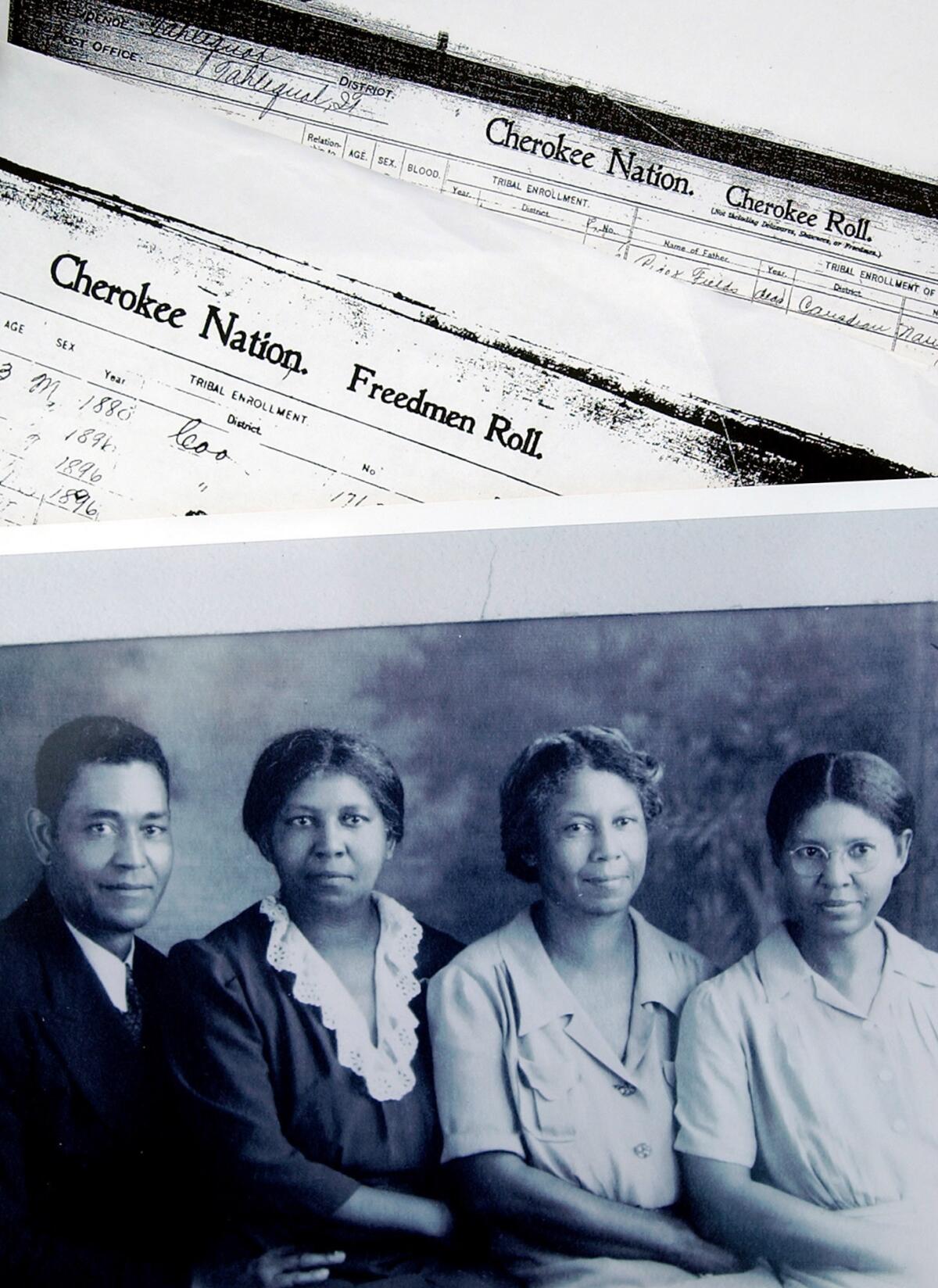 Marylin Vann's father and his sisters. The Vann family is black with Cherokee blood, but the Cherokee Nation is denying Marylin citizenship.