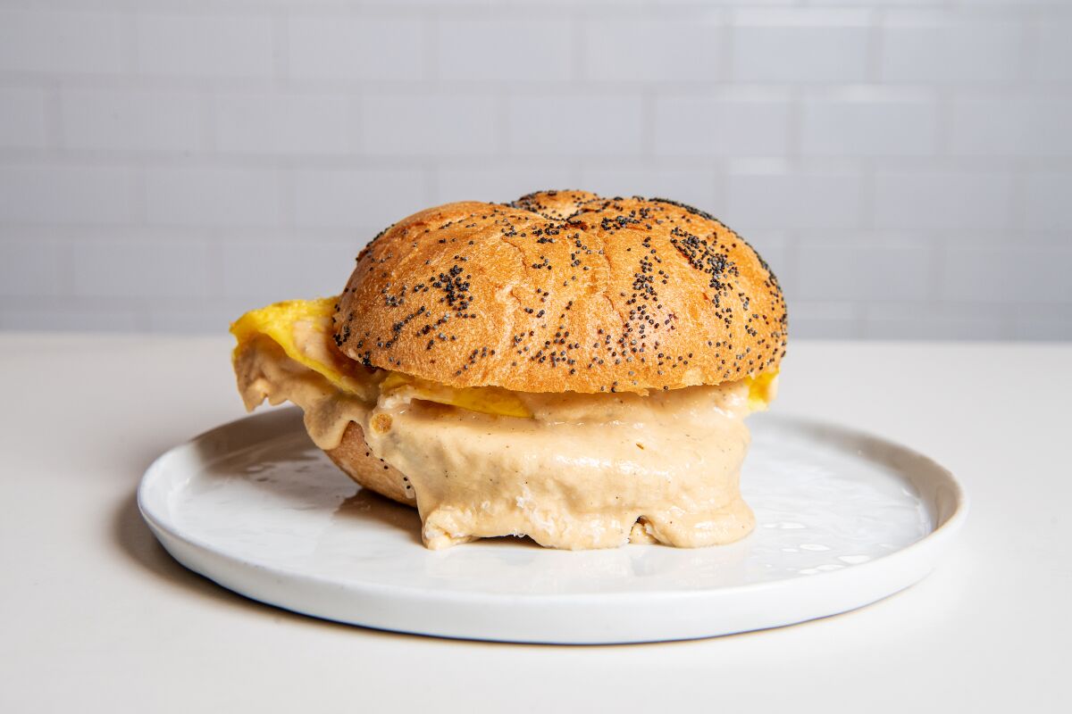 Cacio e pepe breakfast sandwich from Uncle Paulie's Deli in Downtown L.A.