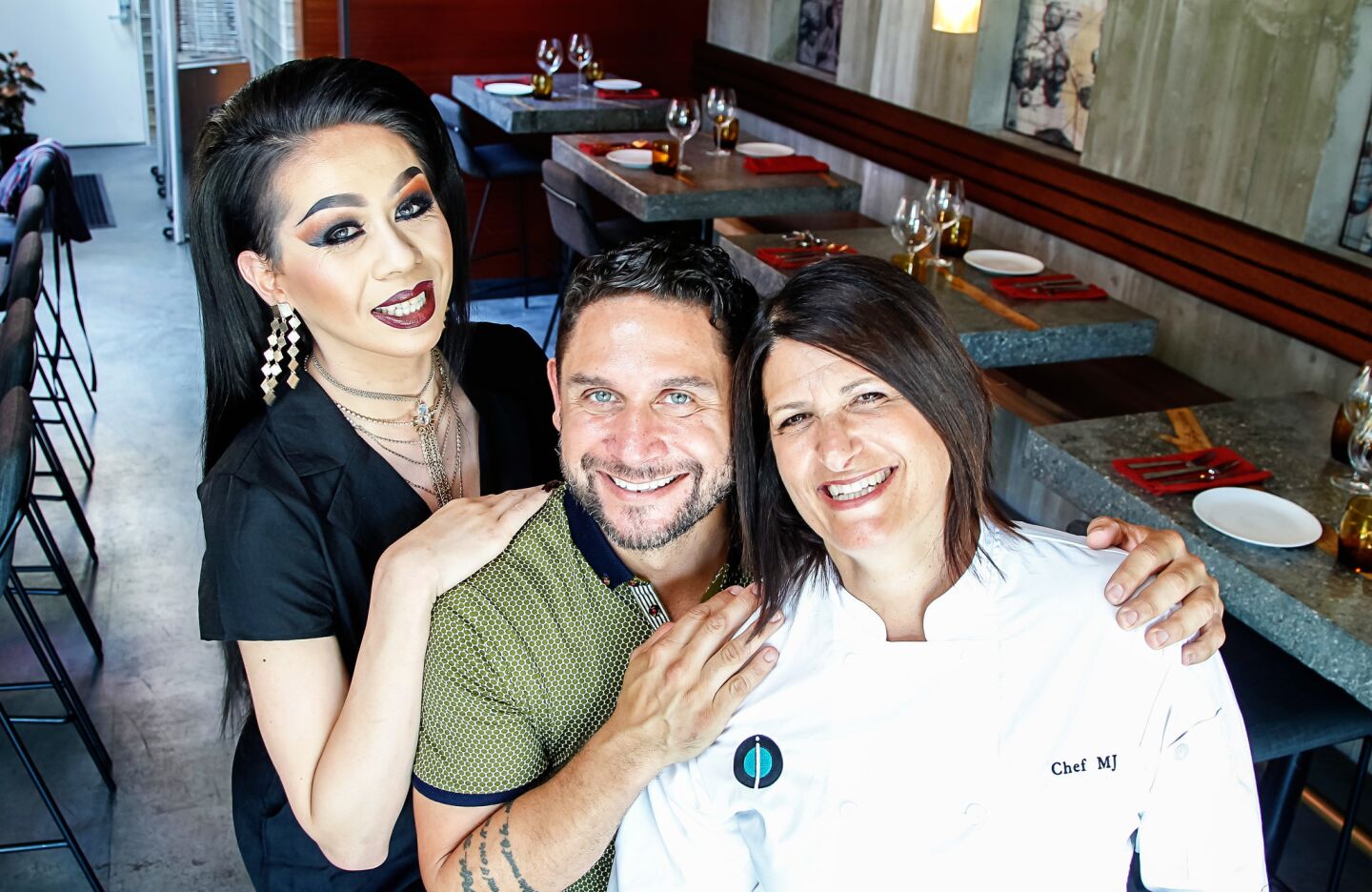 insideOUT executive staff and co-owners are (from left) general manager Paris Quion, main owner Matthew Ramon, and chef Maryjo "MJ" Testa.