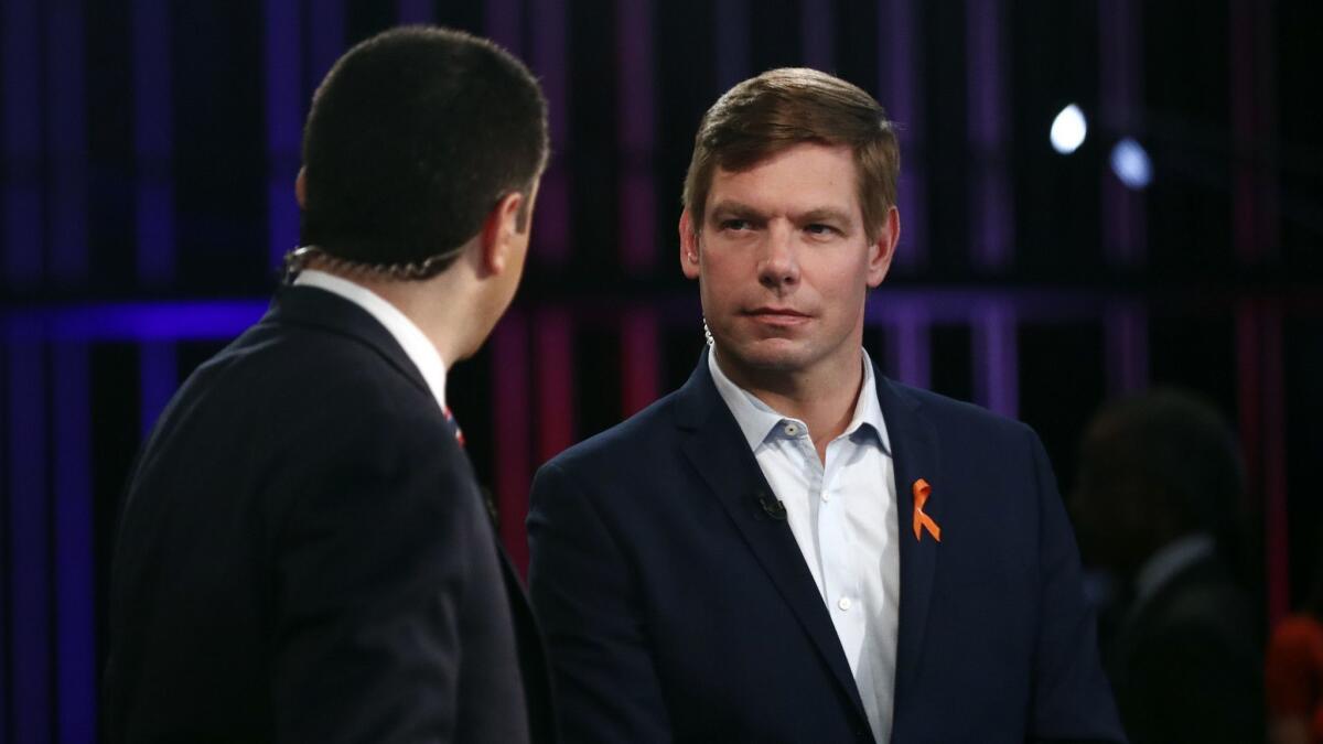 Rep. Eric Swalwell (D-Dublin) had languished for months near the bottom of the polls on the 2020 race for the Democratic presidential nomination.