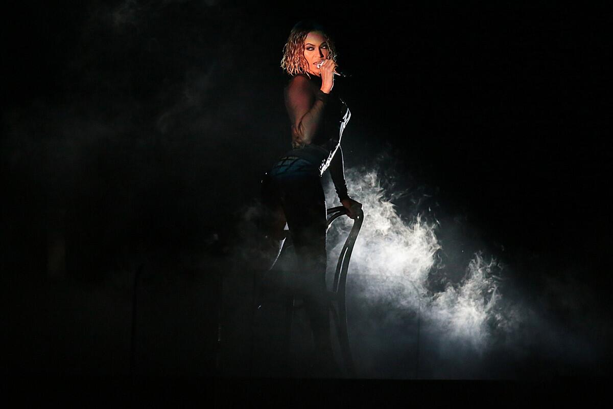 Singer Beyonce performs at the 56th annual Grammy Awards at Staples Center on Jan. 26.