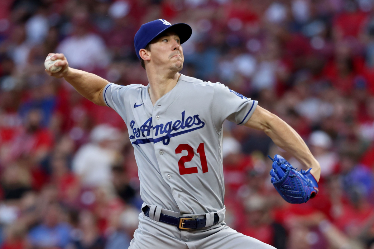 Dodgers' Walker Buehler throws a pitch.
