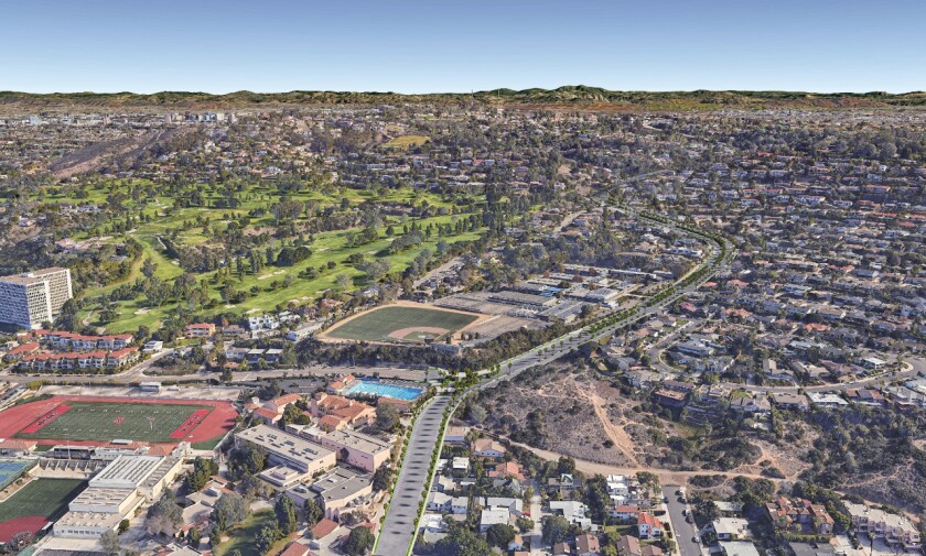 A proposed design concept for Nautilus Street (shown looking east).