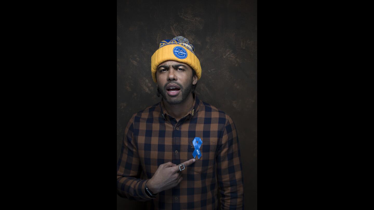 Writer/actor Daveed Diggs, from the film "Bliindspotting," photographed in the L.A. Times Studio at Chase Sapphire on Main, during the Sundance Film Festival in Park City, Utah, Jan. 19, 2018.