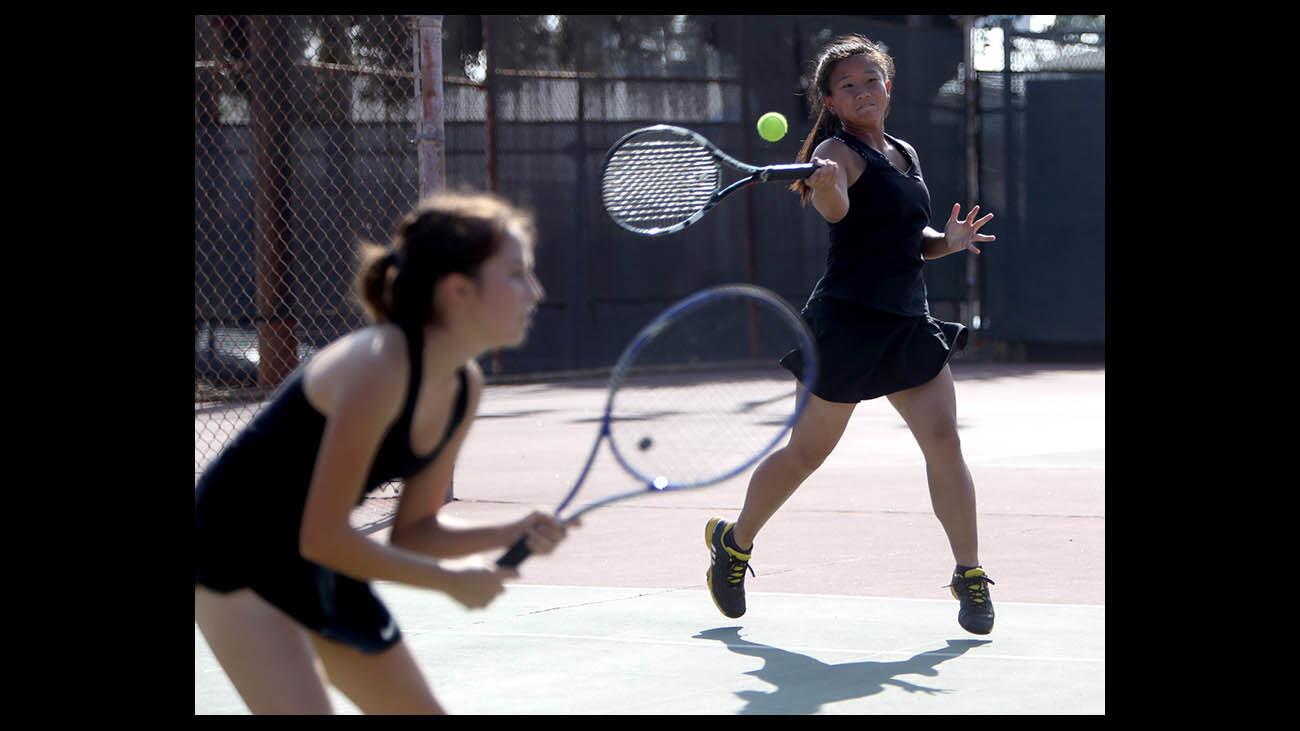 Photo Gallery: Glendale High vs. Burroughs in girls tennis