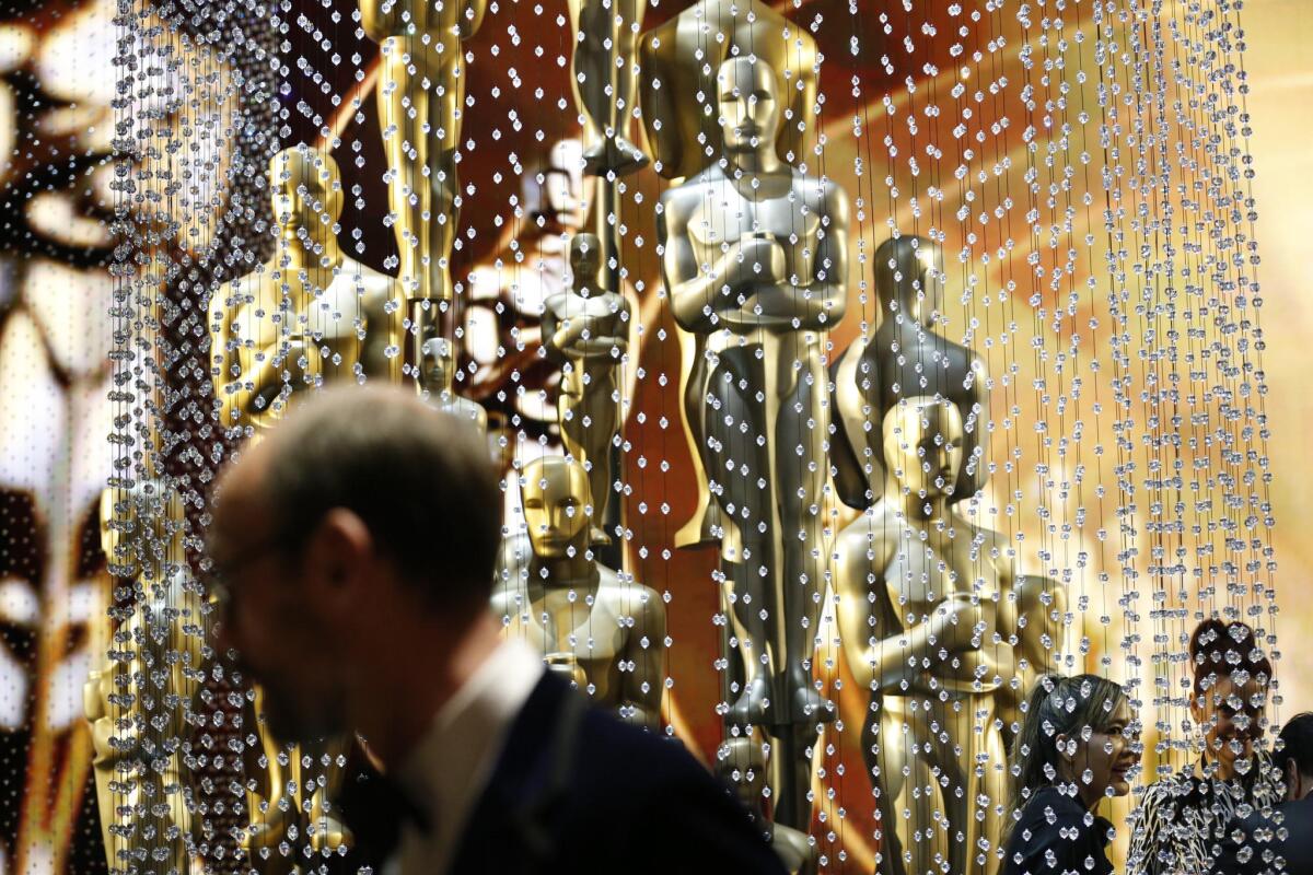 Oscars aglow following the ceremonies at the 88th Academy Awards.