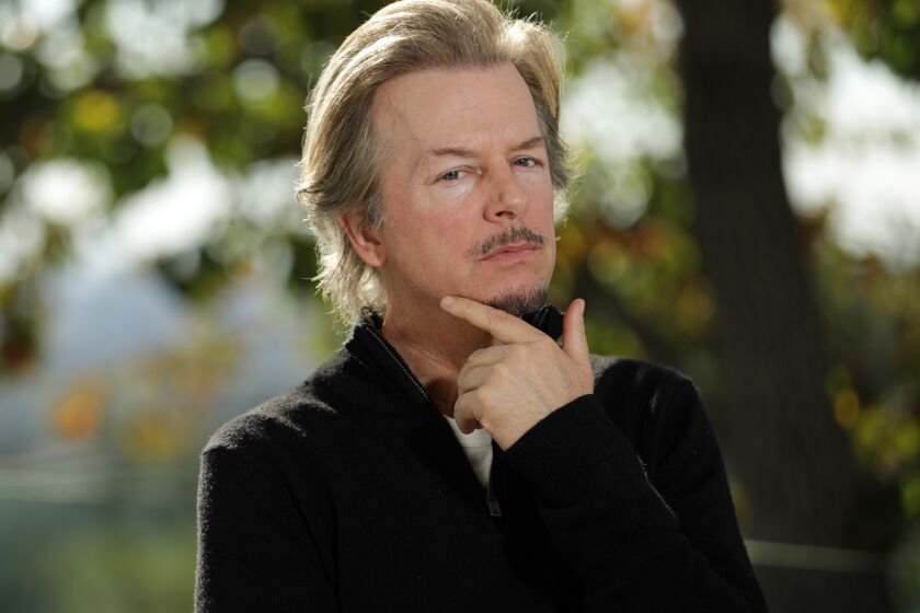 BEVERLY HILLS, CA - DECEMBER 19: David Spade's new show, "The Netflix Afterparty," is a talk show featuring the stars of popular Netflix series in interviews, pop culture discussions, sketches and segments with Spade serving as co-host alongside Fortune Feimster and London Hughes. Photographed in Beverly Hills on Saturday, Dec. 19, 2020 in Beverly Hills, CA. (Myung J. Chun / Los Angeles Times)