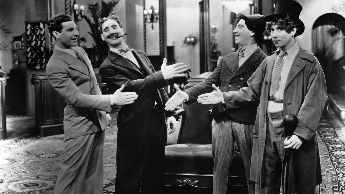 The Marx brothers in "The Cocoanuts."