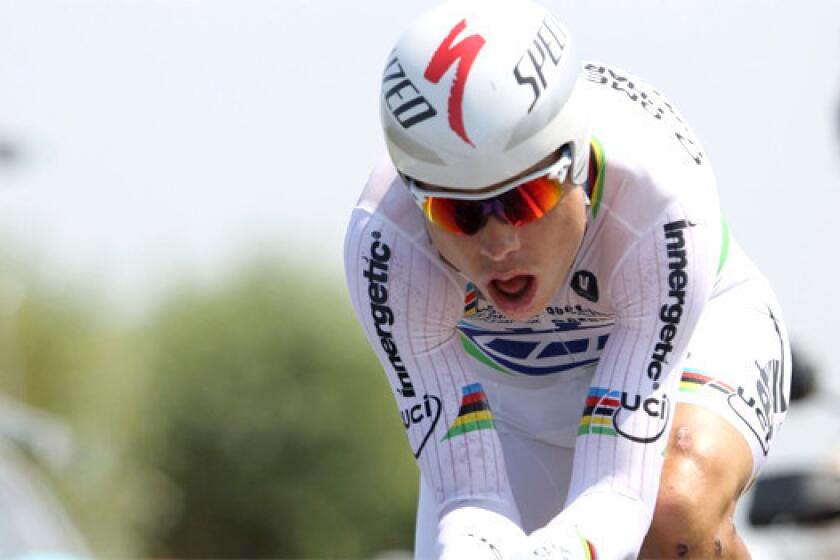 Tony Martin of Germany won stage 11 of the Tour de France, posting a time of 36:29 in the 33-kilometer individual time-trial on Wednesday.