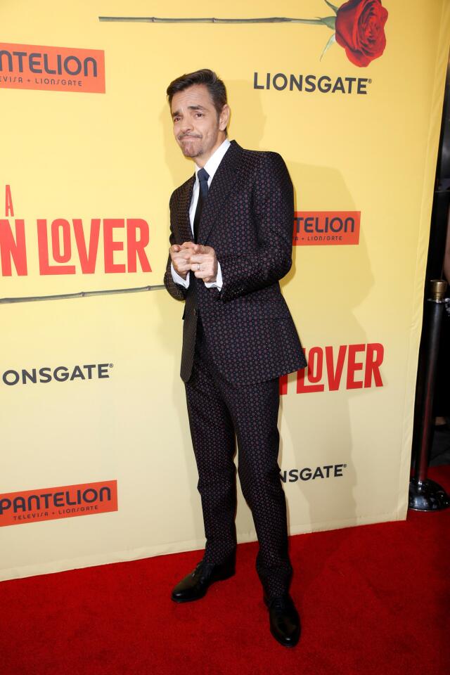 Actor Eugenio Derbez poses at the premiere of "How to Be a Latin Lover" in Los Angeles