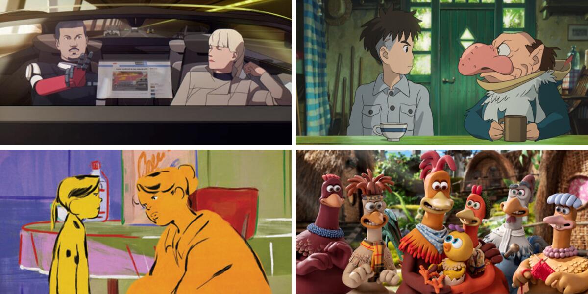 Stills from four animated features.