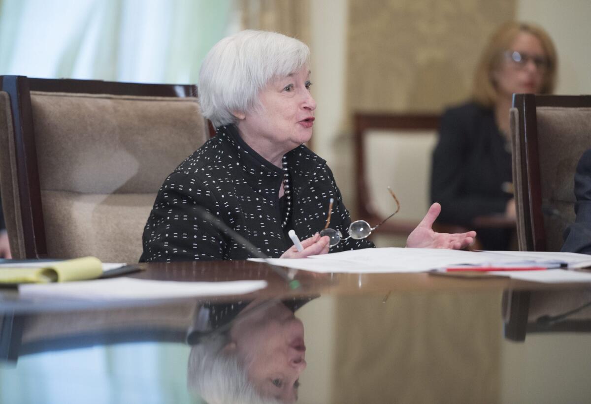 U.S. Federal Reserve Board Chairwoman Janet Yellen attends an open meeting of the Board of Governors of the Federal Reserve System at the Marriner S. Eccles Federal Reserve Board Building in Washington, D.C., on Monday.