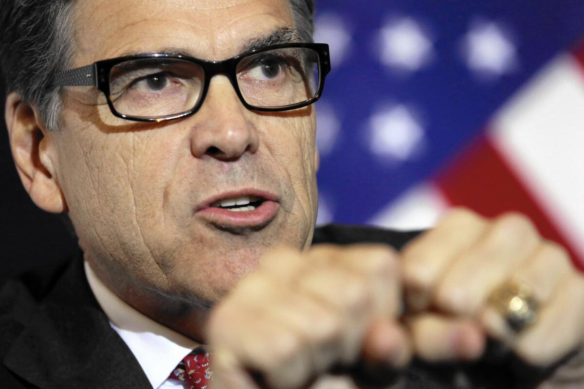 Rick Perry's backing comes largely from three major donors, who gave $15.3 million to fund three super PACs.