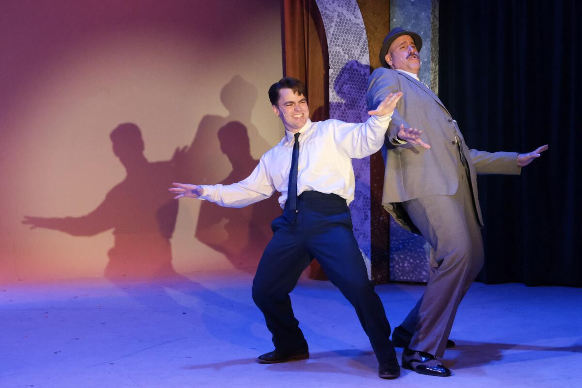 Beau Brians, left, and Berto Fernandez in San Diego Musical Theatre's "Catch Me If You Can."