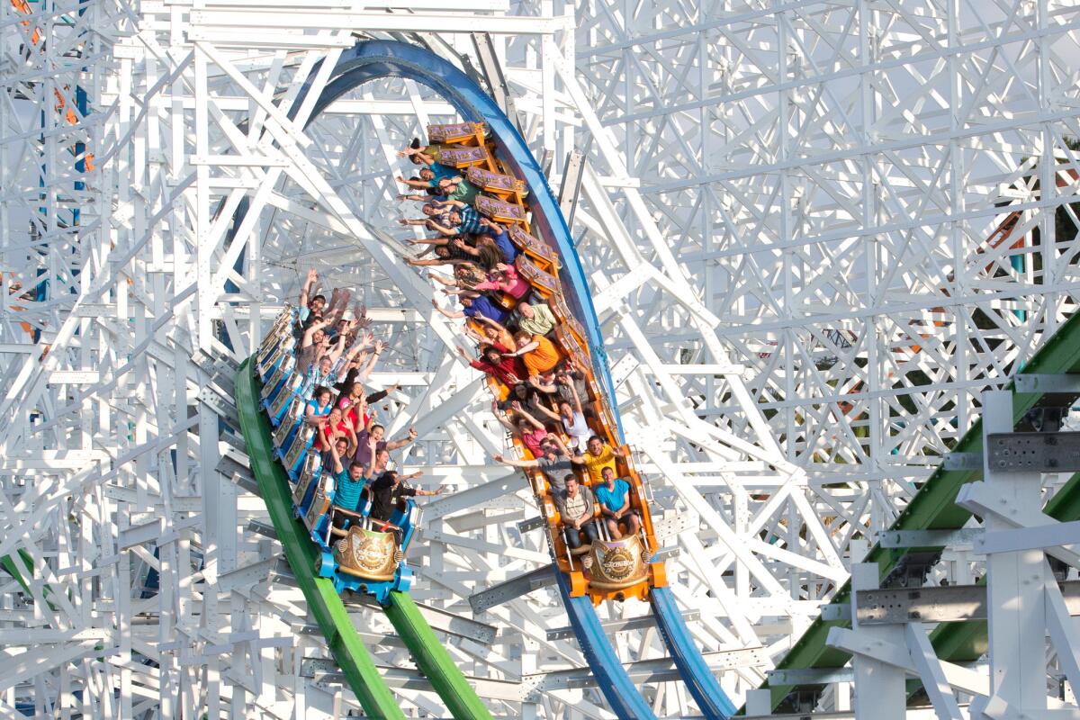 Six Flags Magic Mountain had strong crowds this summer thanks to the popularity of the new Twisted Colossus coaster.